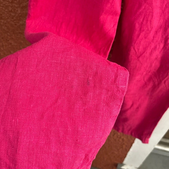 Women’s 100% Linen Pants Hot Pink Size Small - Picture 2 of 9